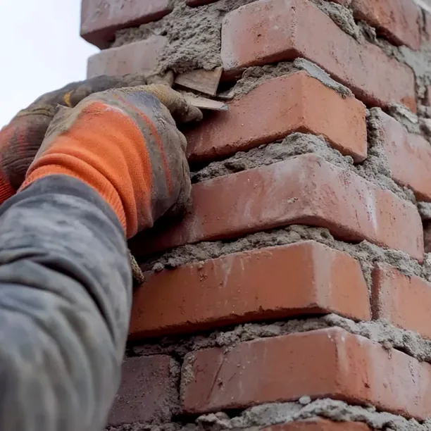 Old brick tuckpointing